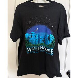 Vintage 90s Mount Rushmore South Dakota Metallic Graphic Tee | Large